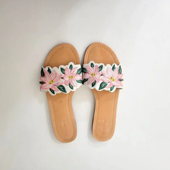Draper James Floral Embroidered Slip-On Sandals Size 9 - Picture 2 of 8